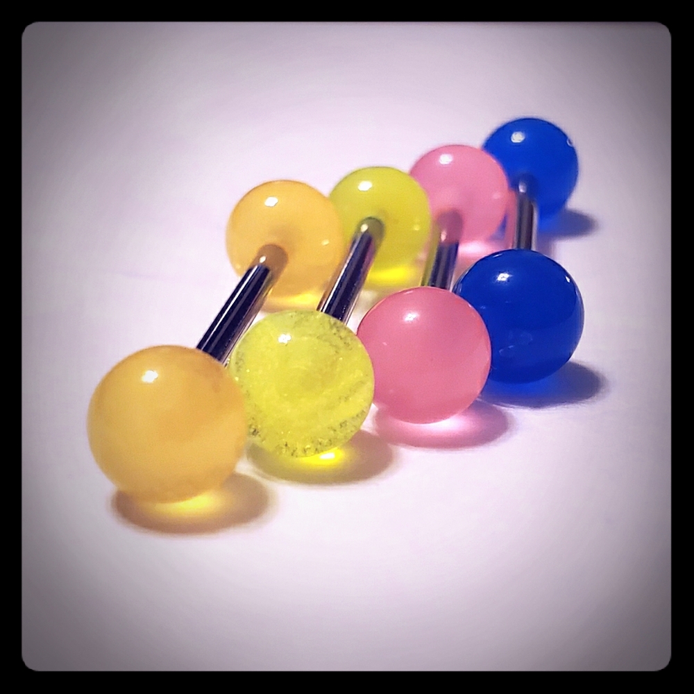 4 pack Glow in the DarkTongue Ring
